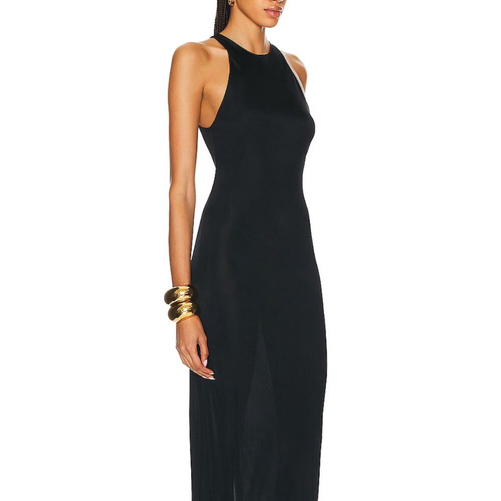 Saint Laurent Maxi Jersey Black Dress $2690 New with Tags and Packaging